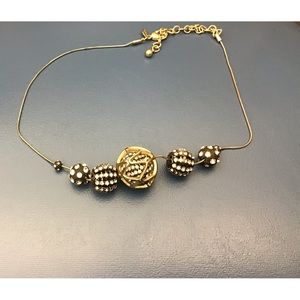 NWOT Beautiful Black, Gold and faux diamonds Necklace